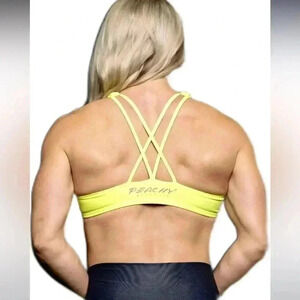 PEACHY Sportswear Jade Sports Bra - Neon Yellow size Small EUC